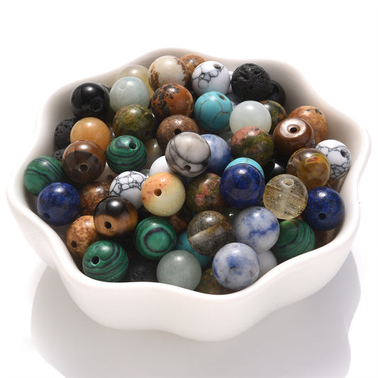 300pcs 8mm Natural Stone Round Beads