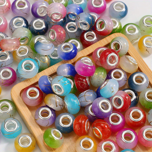 30pcs 14mm Acrylic Flat Round Gradient Beads