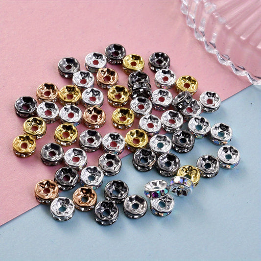 50pcs Rhinestone Spacer Decorative Beads