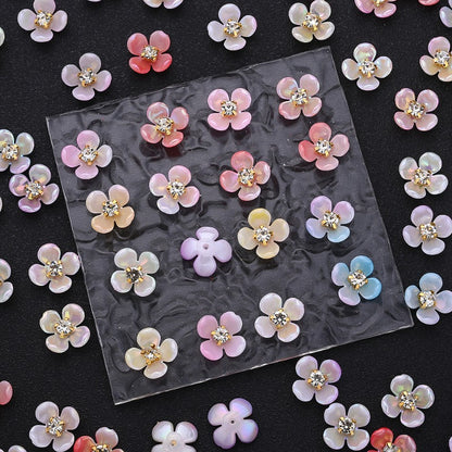 30pcs 15mm Gradient Acrylic Flower Beads