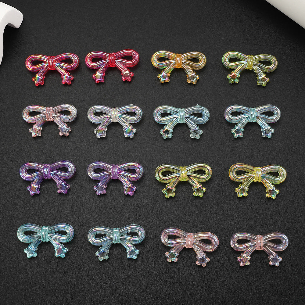 20x34mm AB Transparent Bowknot & Star Acrylic Beads