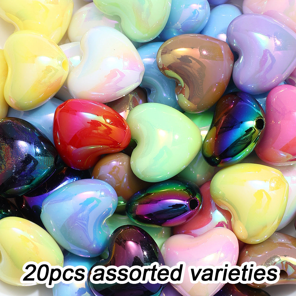 19×22mm Big Heart Acrylic Beads