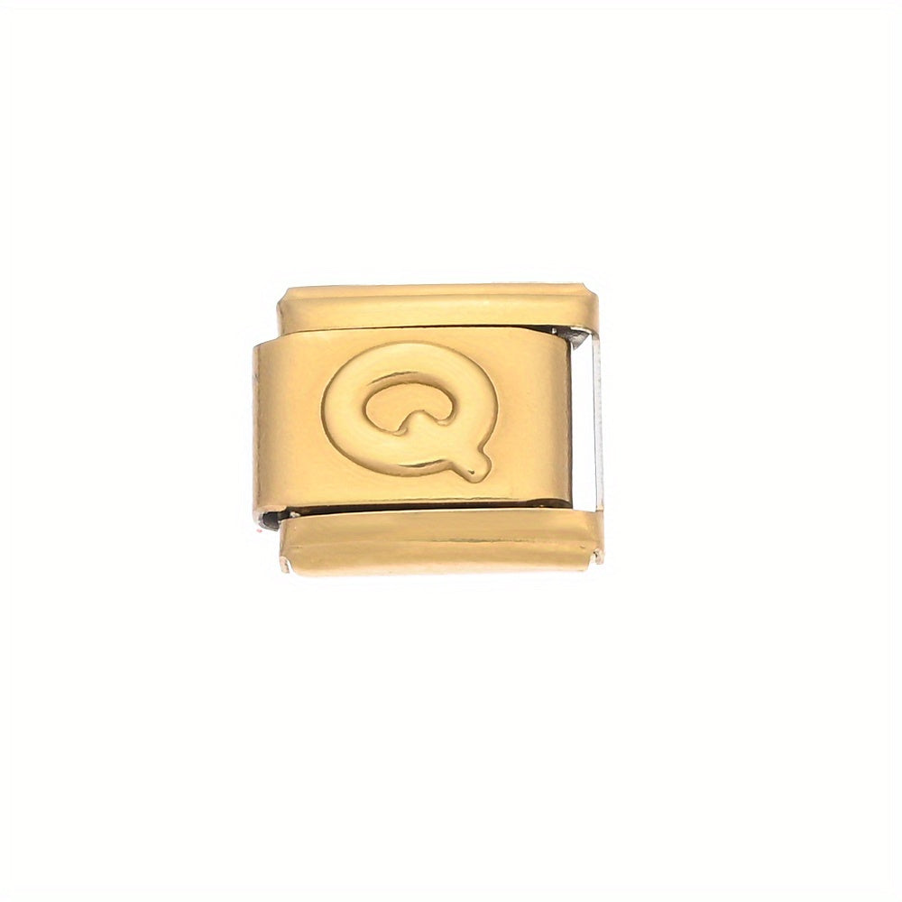 1pc 9x10mm Golden Stainless Steel Letter Bead