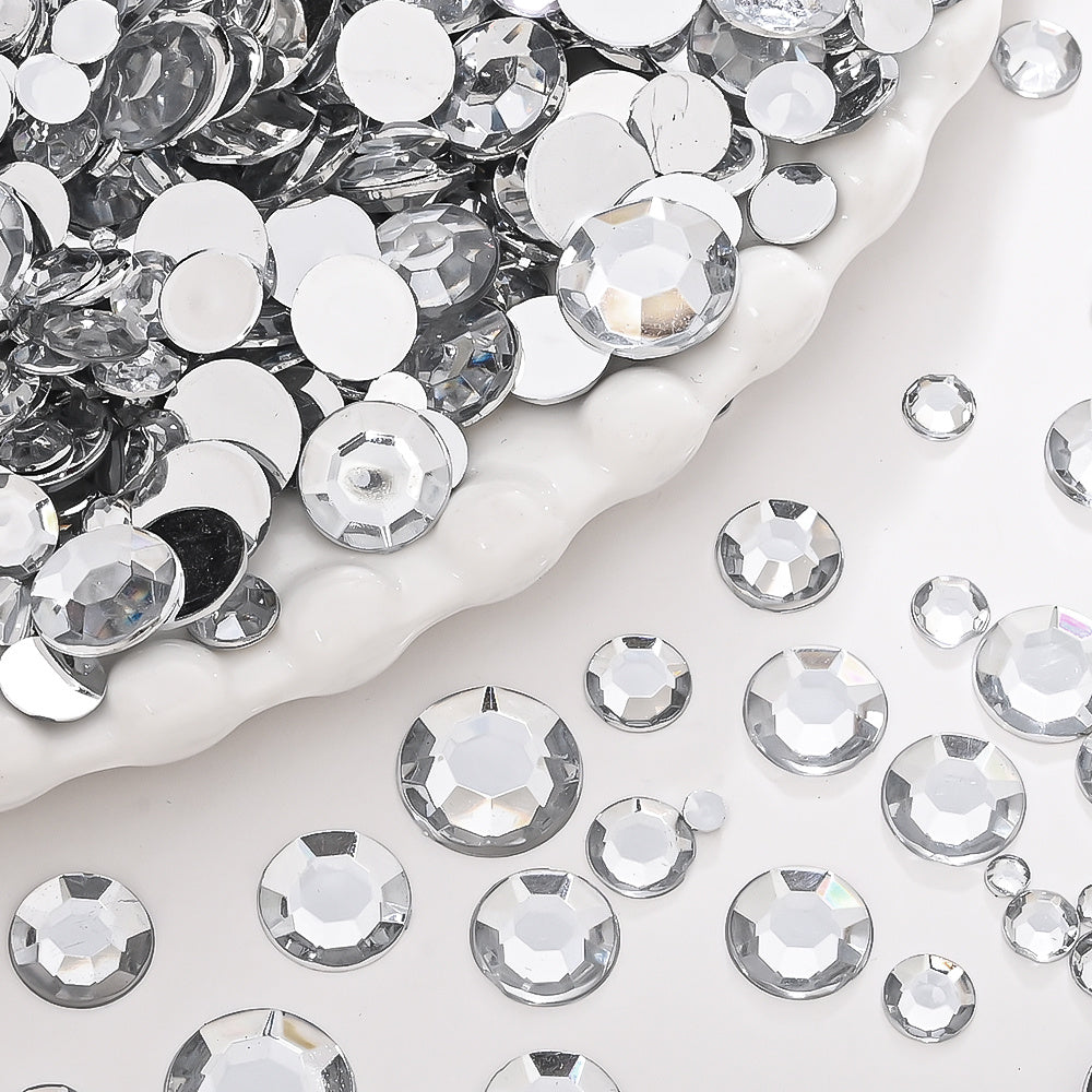 Silver Rhinestone Flatback Beads