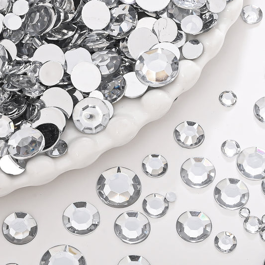 Silver Rhinestone Flatback Beads
