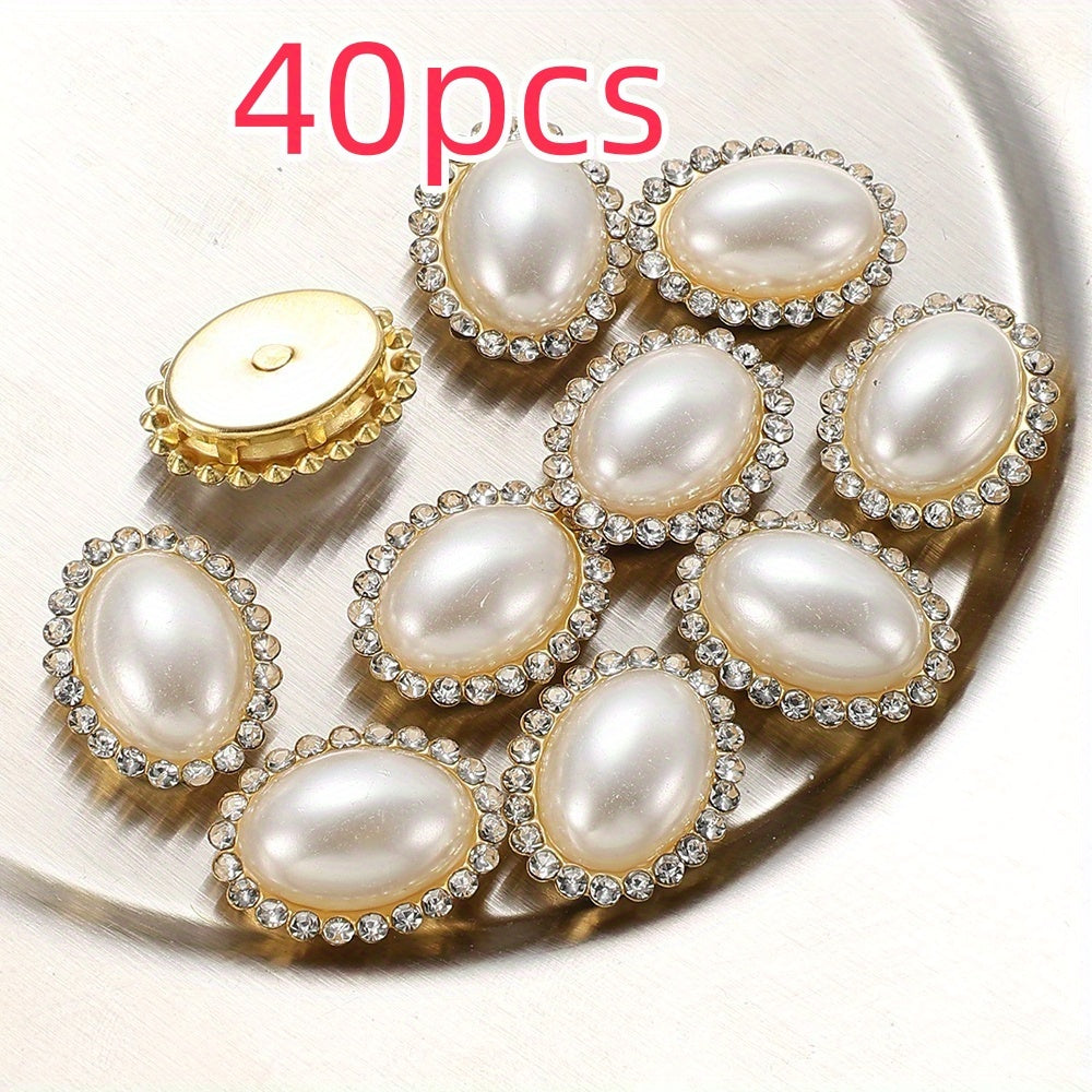 White Imitation Pearl Flatback Oval Heart Beads