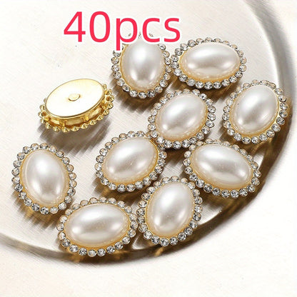 White Imitation Pearl Flatback Oval Heart Beads