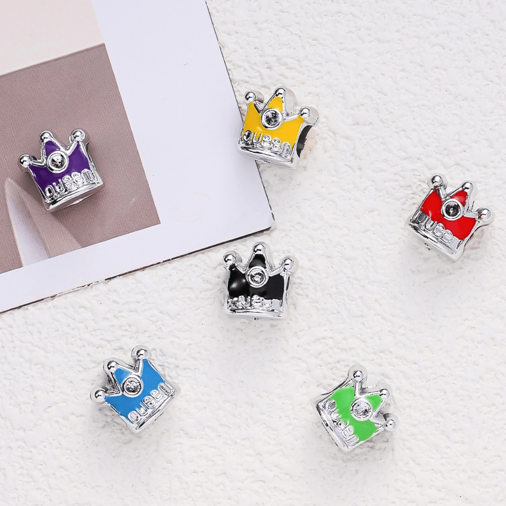 11x8.6mm Crown Big Hole Spacer Beads