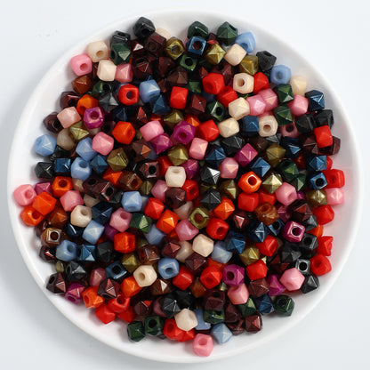 100pcs 8mm Faceted Square Acrylic Beads
