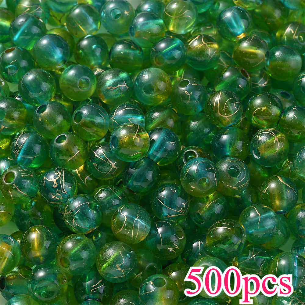 8mm Gradient Acrylic Golden Line Beads