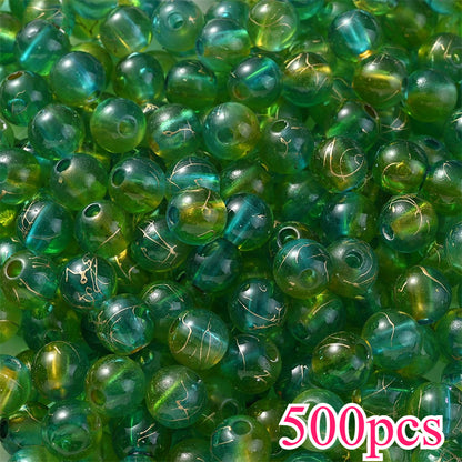 8mm Gradient Acrylic Golden Line Beads