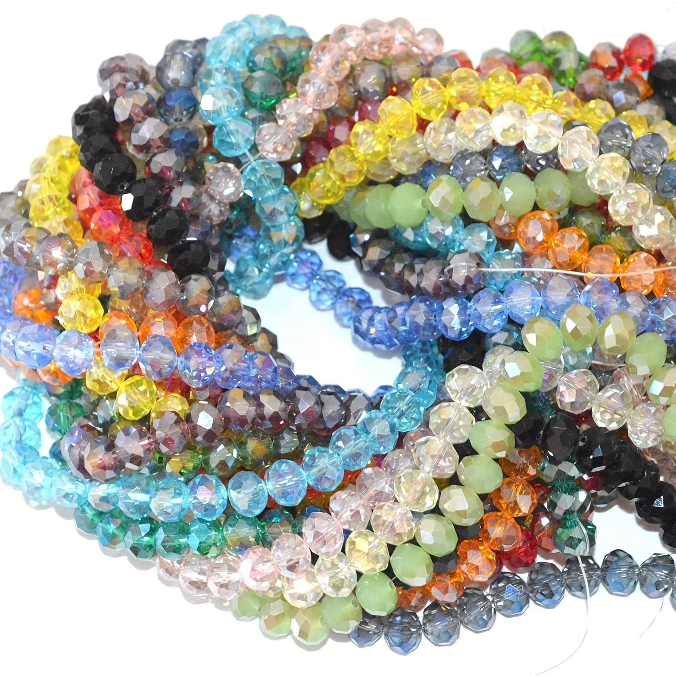 Rondelle Glass Faceted Spacer Beads