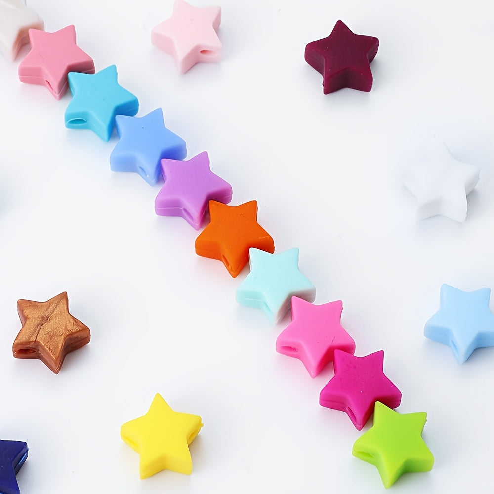 Multicolor Star Silicone Beads