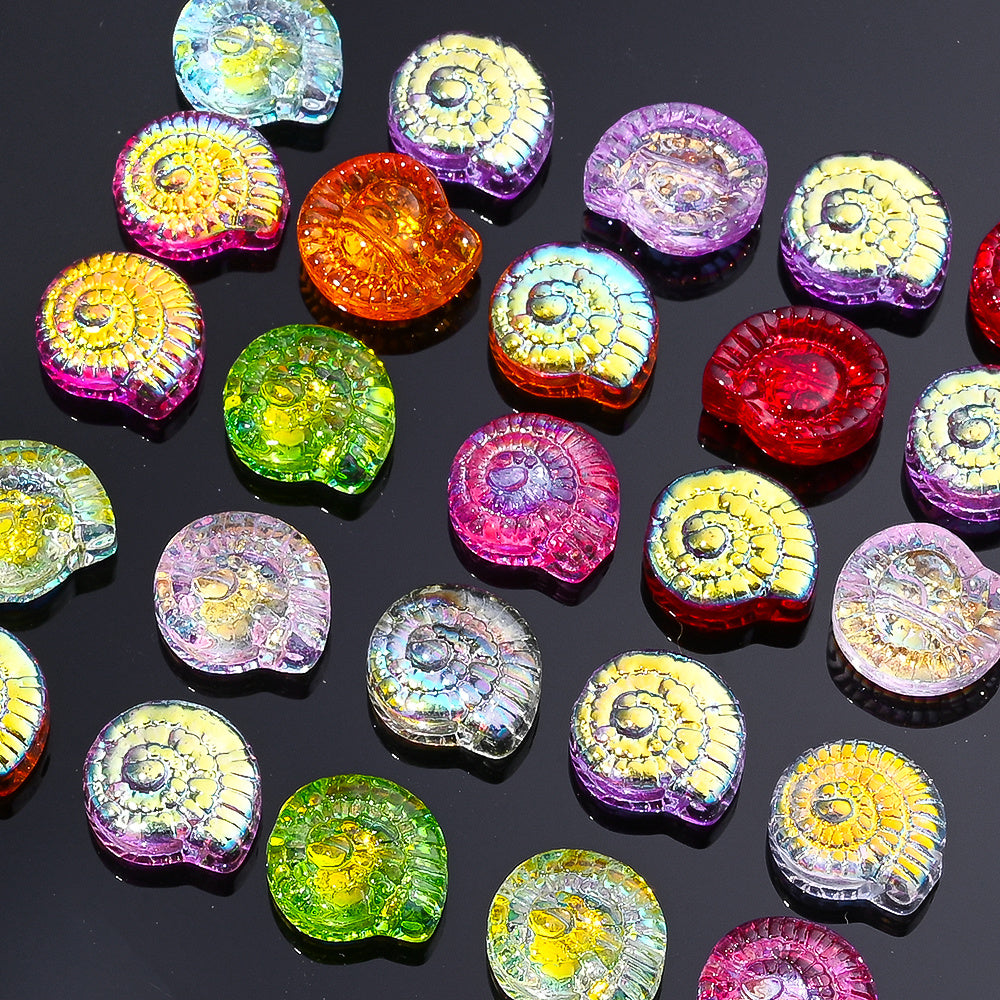 AB Conch Glass Beads