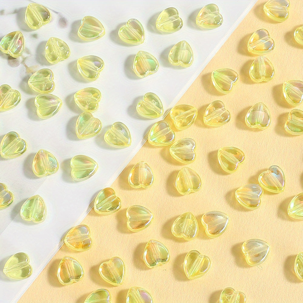 100pcs Colorful Heart Acrylic Beads