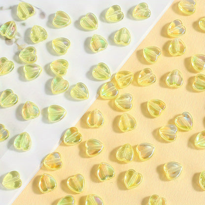 100pcs Colorful Heart Acrylic Beads
