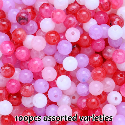 8mm Gradient Fine Line Acrylic Round Beads