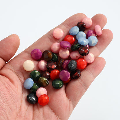 100pcs Flat Faceted Acrylic Spacer Beads