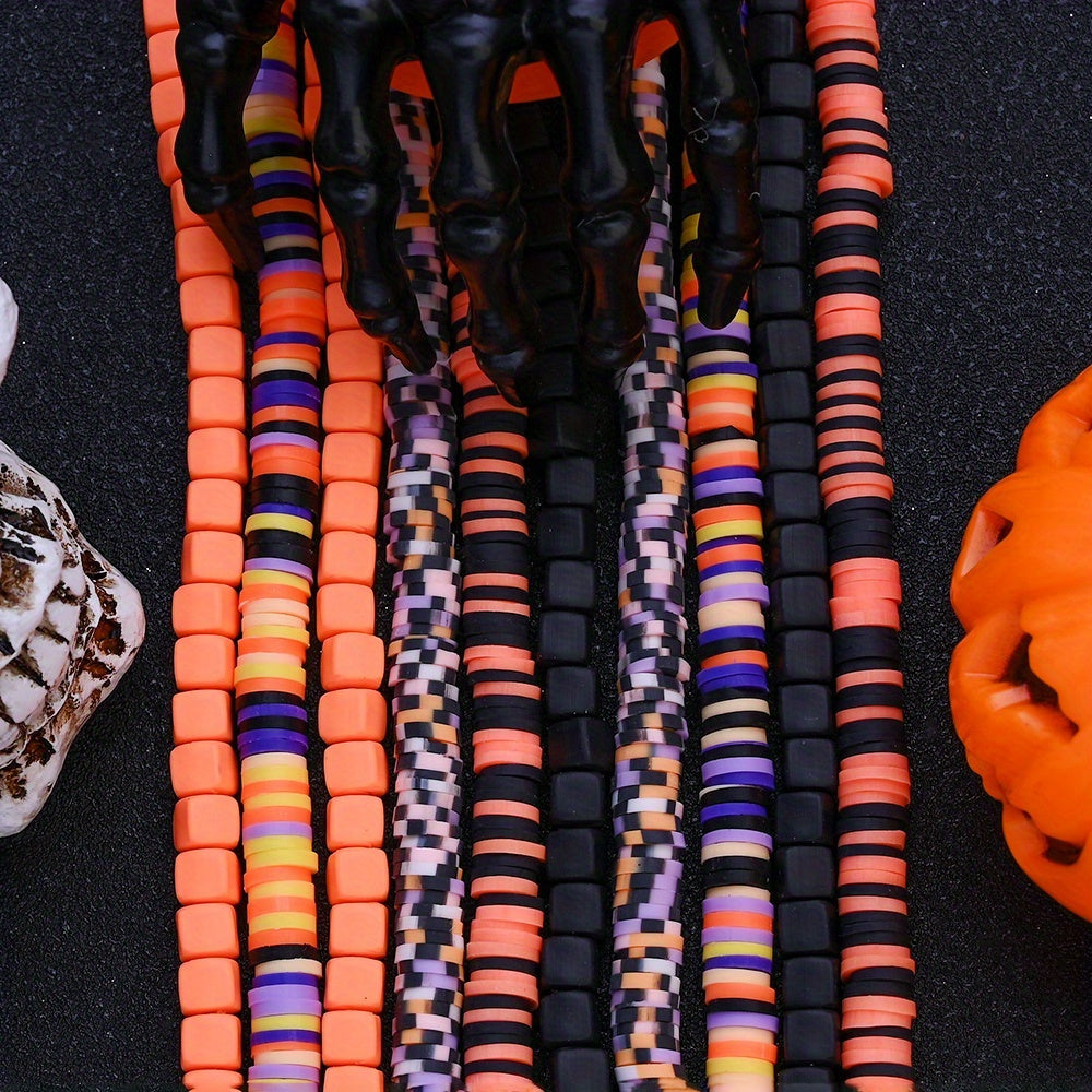 Halloween Flat Round Polymer Clay Beads