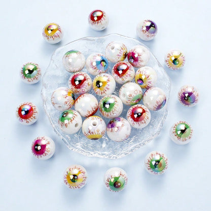 5/10/20pcs 16mm Mixed Color Evil Eye AB Plated Round Acrylic Beads