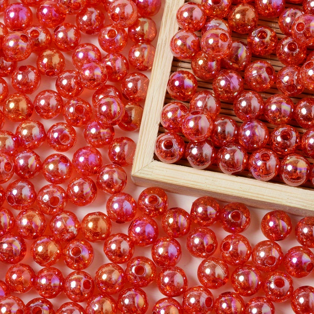 Glossy Flat Round Acrylic CCB Spacer Beads