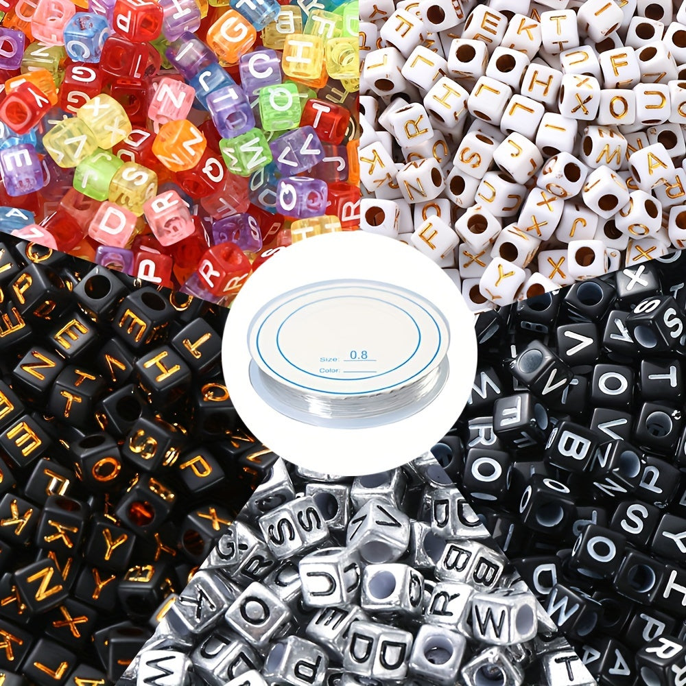 500/700PCS Acrylic Letter Beads Colorful White Black Loose Spacer Beads for Jewelry Making DIY Bracelet Necklace Accessories