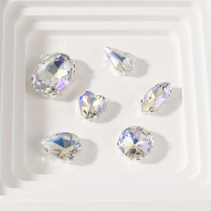 Silvery Flatback Rhinestone Beads Set