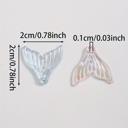 50pcs 20mm Mermaid Tail Acrylic Spacer Beads