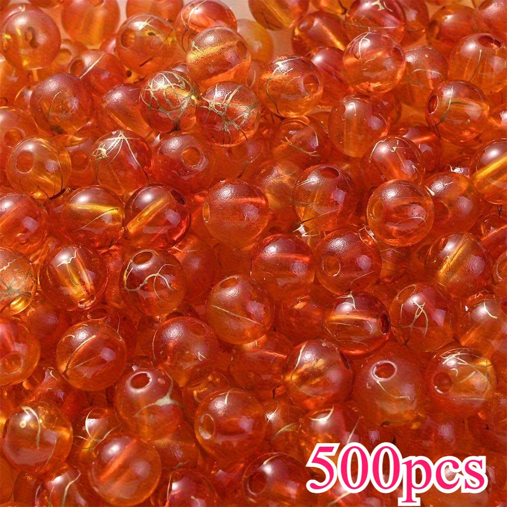 8mm Gradient Acrylic Golden Line Beads