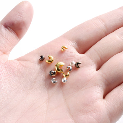 100pcs Copper Round Crimp Cover Beads