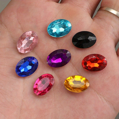 Rainbow Stripe Acrylic Big Hole Spacer Beads