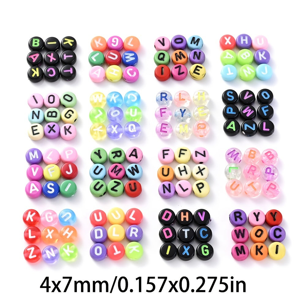 100pcs Mix Color Acrylic Oblate Beads