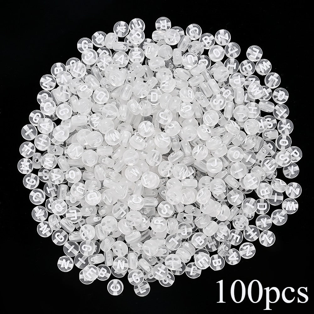 7mm Rainbow Acrylic Letter Beads
