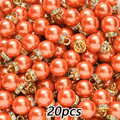 20pcs 10x15mm Multicolor Imitation Pearl Ball Charms