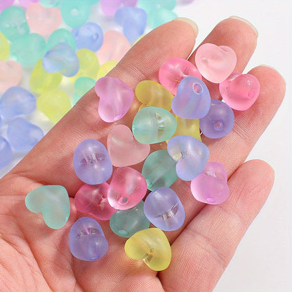 Matte Heart Shape Acrylic Beads