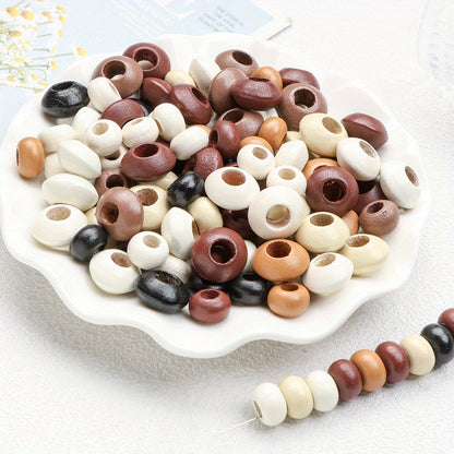 30/50pcs 8x13mm / 10x17mm Flat Round Wooden Beads