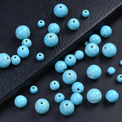 3/4/6/8/10/12mm Blue Turquoise Stone Beads