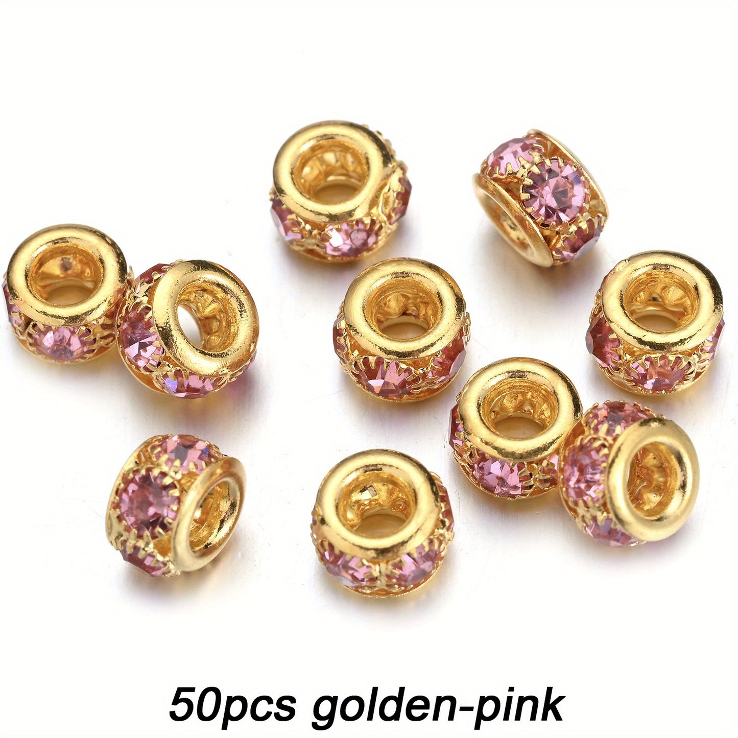 Transparent Glass AB Geometric Rhinestone Spacer Beads