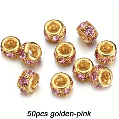 Transparent Glass AB Geometric Rhinestone Spacer Beads