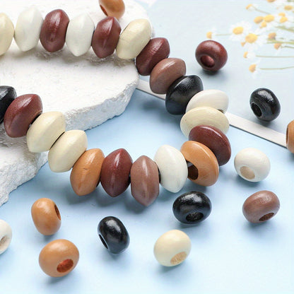 30/50pcs 8x13mm / 10x17mm Flat Round Wooden Beads