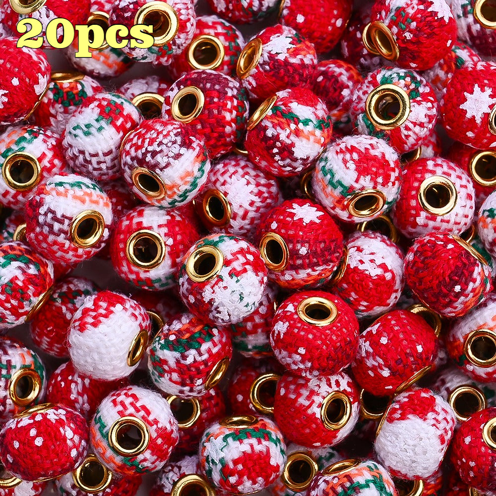 Christmas Plaid Cloth Beads