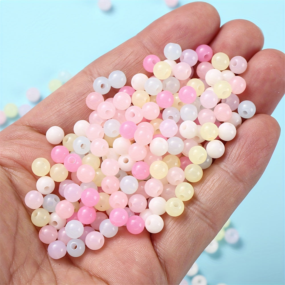 Colorful Mix Style Acrylic Gradient Round Spacer Beads