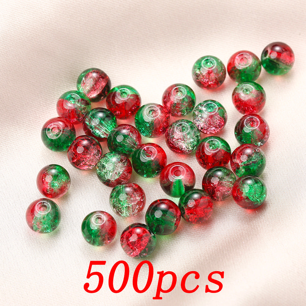 Red & Green Gradient Glass Beads