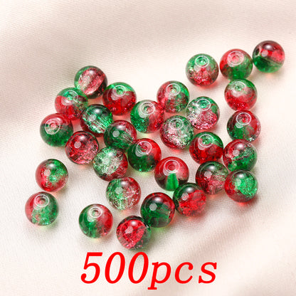 Red & Green Gradient Glass Beads