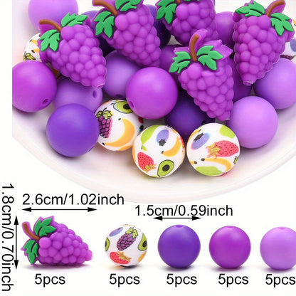 3D Fruit Series Silicone Scent Beads Set