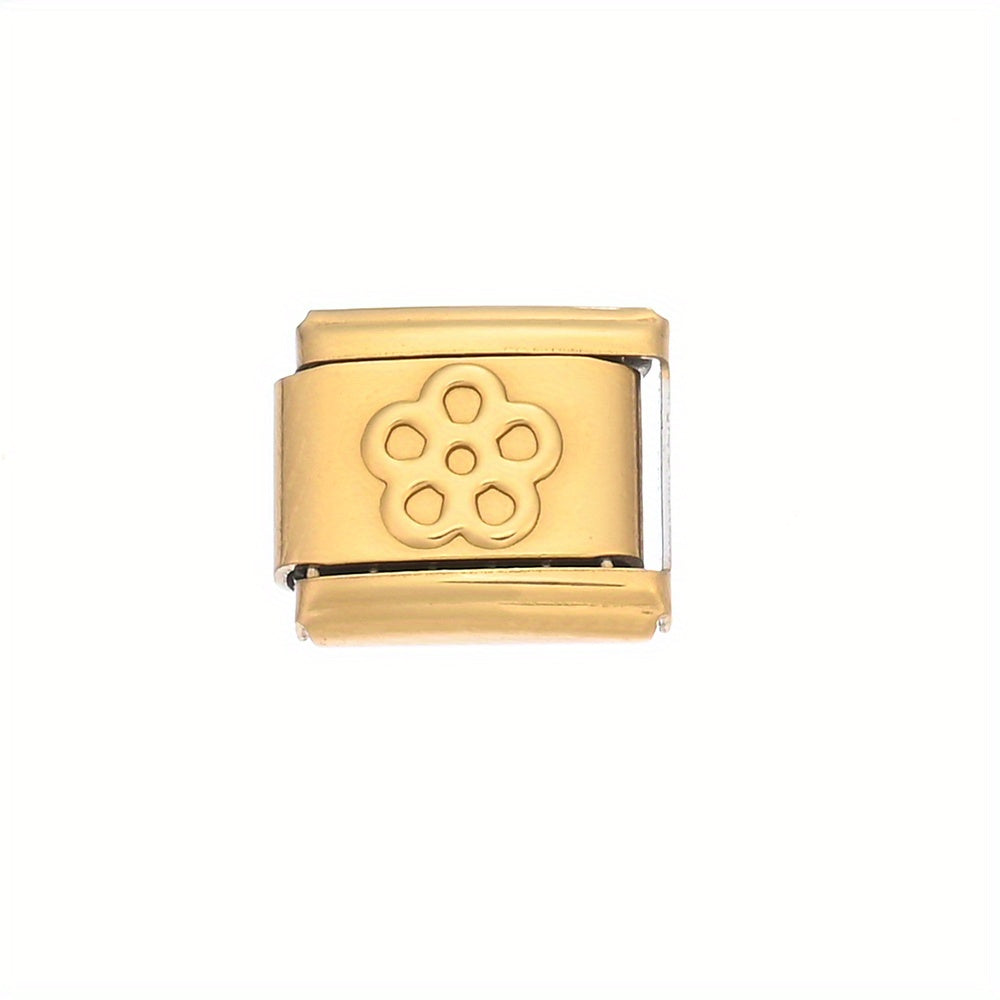 1pc 9x10mm Stainless Steel Petal Module Charm Bead
