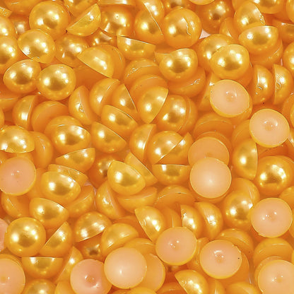 1000pcs Semi Circular Resin Pearl Beads