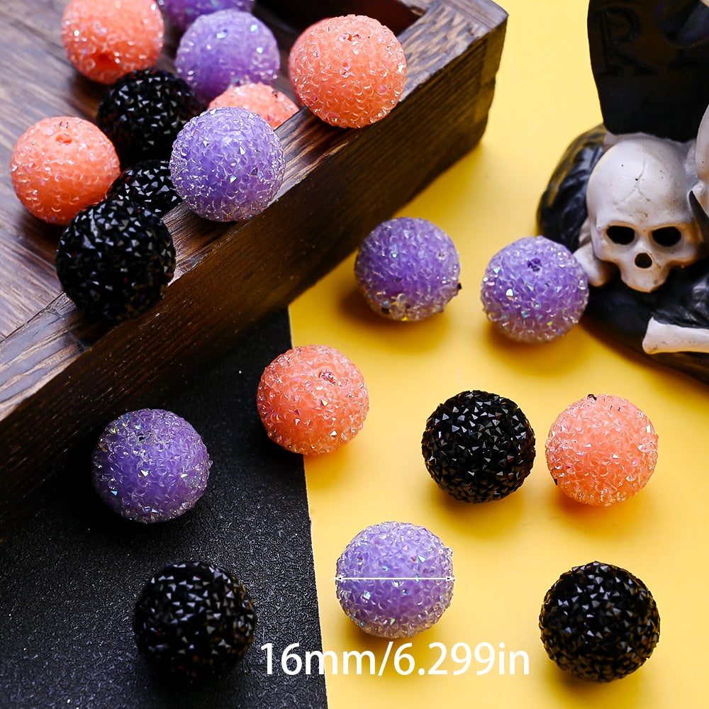 Halloween Frosted Rhinestone Ball Beads