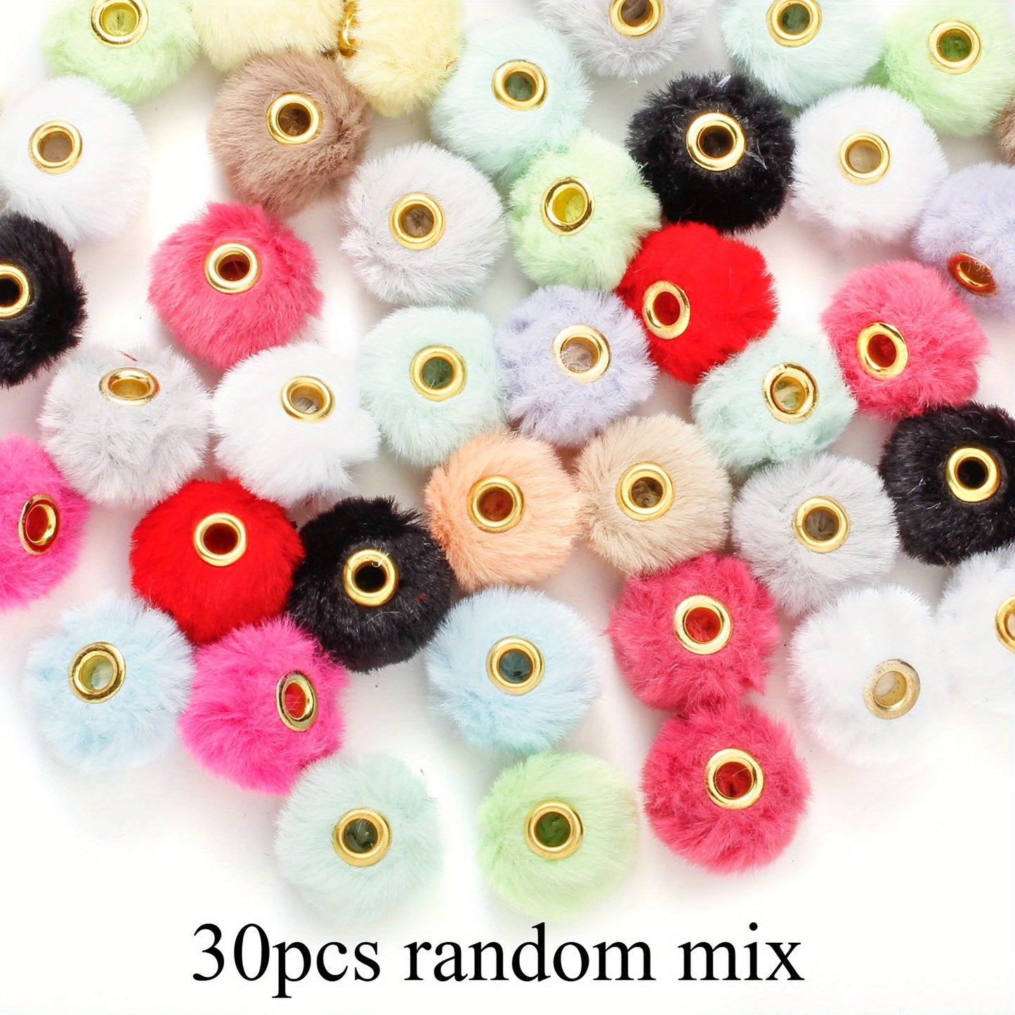 20mm Plush Pompom Focal Beads