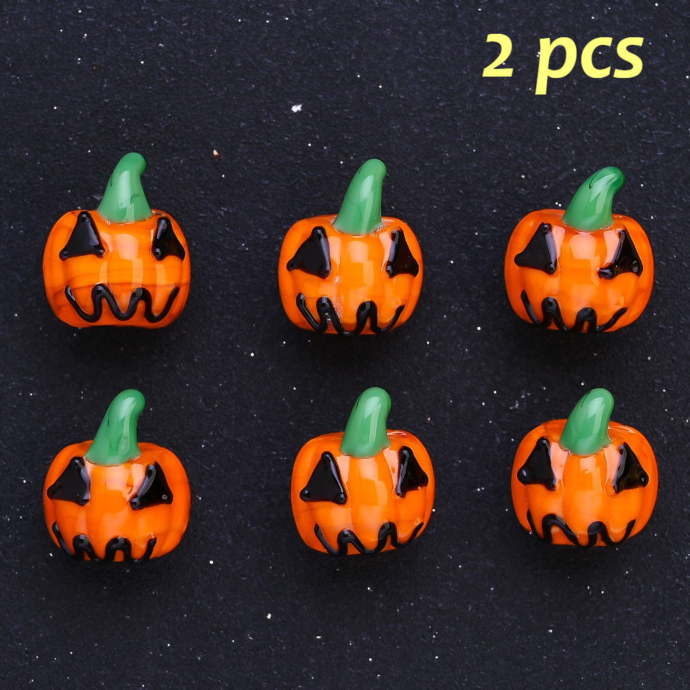 Halloween Glazed Pumpkin Beads